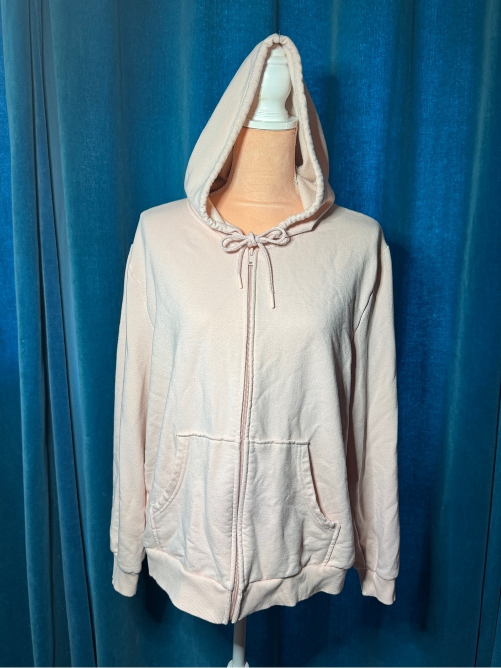 Everyday Lightweight Hooded Zip-Up Sweatshirt - Light Pink